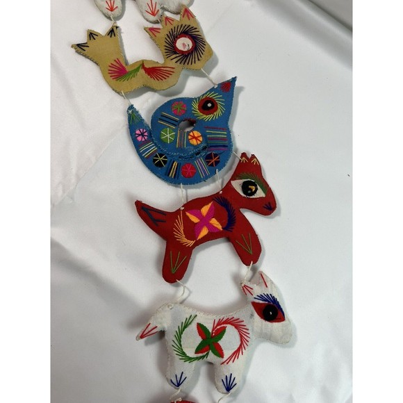 Vintage Chinese Zodiac Folk Art Ornaments Embroidered Hand‎ Made Set Of 12 - Picture 6 of 7
